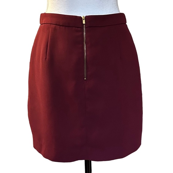 Banana Republic Faux Wrap Mini Skirt Women’s SZ 4 in Maroon S/181168-00 - Picture 4 of 7